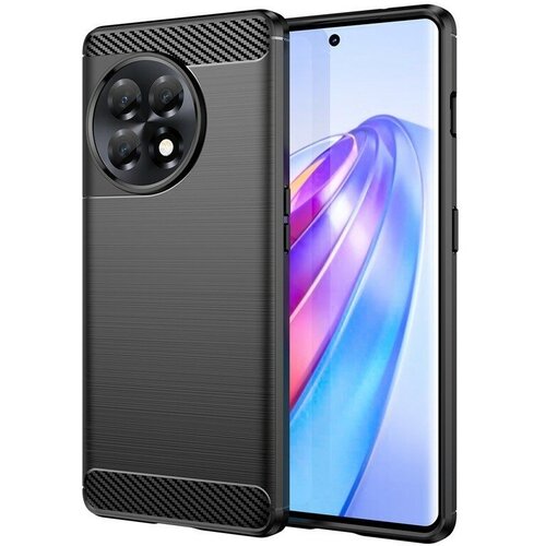 Накладка силиконовая для OnePlus Ace 2 / OnePlus 11R карбон сталь чёрная