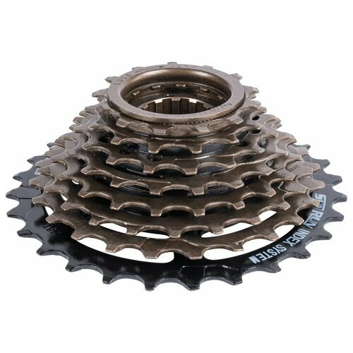 Трещотка велосипедная 8 скоростей 8 звездочек кассета звезд задняя 13-32T черно-коричневая SUNRUN 1626₽