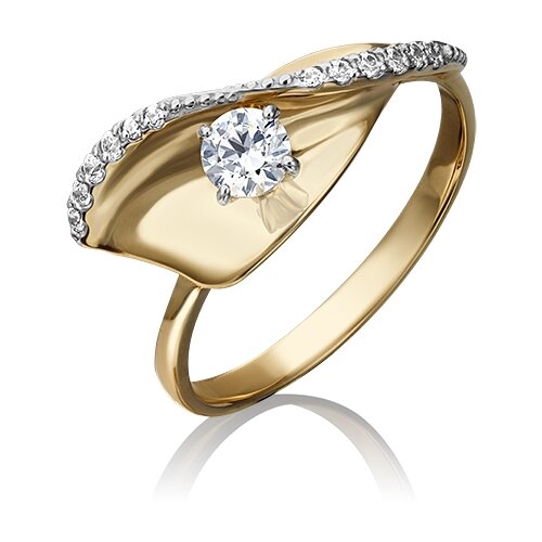 фото Платина кольцо из комбинированного золота с swarovski zirconia 01-5274-00-501-1121-38