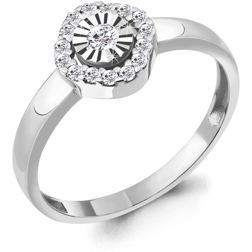 фото Кольцо diamant online, белое золото, 585 проба, бриллиант, размер 17.5
