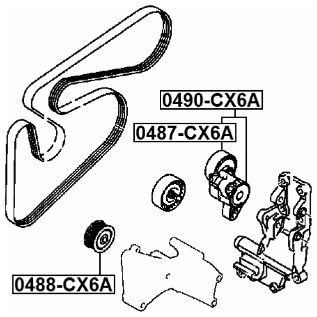 Ролик натяжной Febest 0487-CX6A