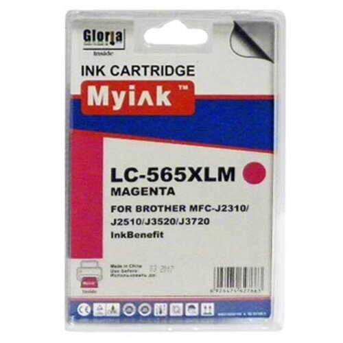 Картридж MyInk LC565XLM, 1200 стр, пурпурный картридж ps com желтый yellow совместимый c brother lc 565xl y mfc j3520 j3720 ресурс 1200 стр