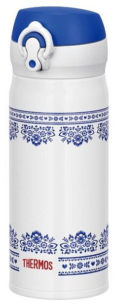 Термокружка Thermos JNL-402, 0.4 л, белый/синий