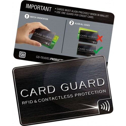 наклейка для защиты идентификационных данных от кражи Защитная крышка для карт GoTravel RFID Card Guard, 2 шт.