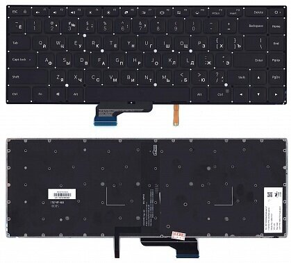 Клавиатура для ноутбука Xiaomi Air Mi Pro 15.6, Air 15.6, Mi Notebook Pro 15.6 черная, с подсветкой