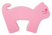 Фиксатор для двери "Кошка", износостойкий изолон, цвет розовый. Предотвращает захлопывание дверей, что поможет избежать защемления пальцев ребенка
