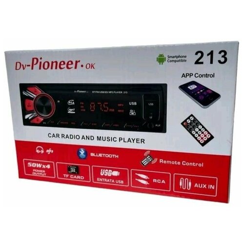 Автомагнитола /Магнитола Пионер 213 (Bluetooth/USB/AUX/FM)/ DV-Pioneer.ok 213