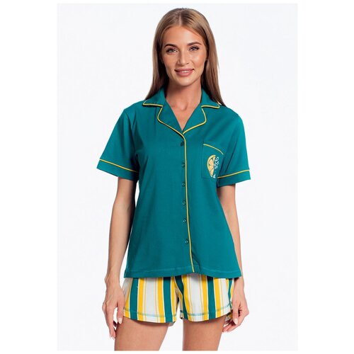 Пижама Vienetta, размер 48, зеленый пижама vienetta брюки размер 48 зеленый
