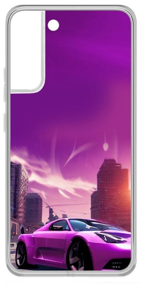 Чехол-накладка Krutoff Clear Case Розовое авто для Samsung Galaxy S22+