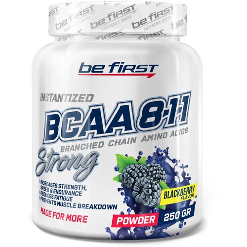 Аминокислота Be First BCAA 8:1:1 Instantized Powder, ежевика, 250 гр. bcaa 8 1 1 strong instantized 350 г cherry вишня