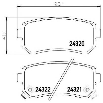 Колодки дисковые задние для accent, rio 1.4i/1.6i 16v/1.5crdi 05 Textar 2432001