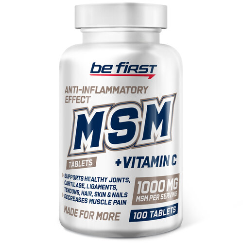 Препарат для укрепления связок и суставов Be First MSM 1000 MG + vitamin C, 100 шт.