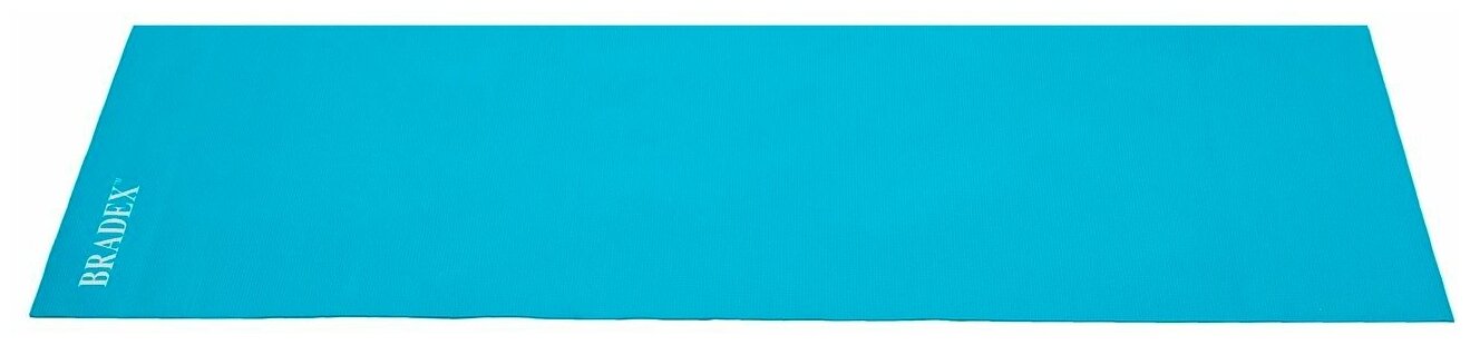 Коврик для йоги и фитнеса Bradex SF 0693, 173*61*0,3 см, бирюзовый с переноской (Yoga mat 173*61*0,3 cm light blue with a hanger) - фото №3