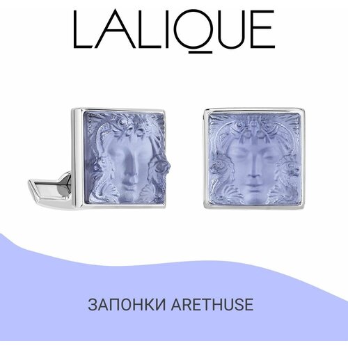 фото Запонки lalique, латунь, хрусталь, голубой