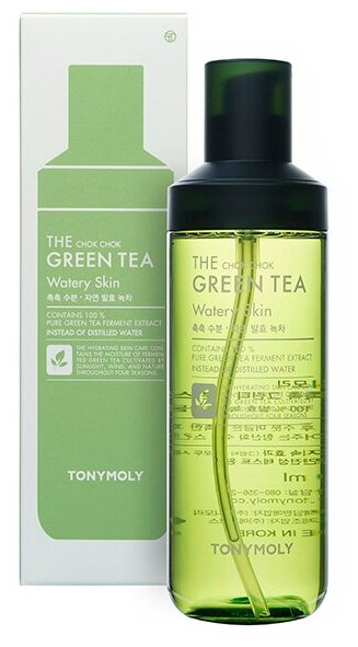 TONYMOLY THE CHOK CHOK GREEN TEA Watery Skin Увлажняющий тоник для лица с экстрактом зеленого чая