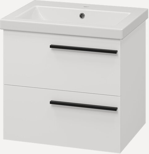 Изображение товара Тумба с раковиной Misty Ненси 60 белая для ванной, подвесная