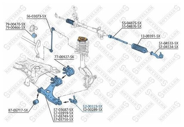 STELLOX 52-00323-SX (1 234 382 S / 1234382 / 1234382S) опора шаровая\ Ford (Форд) Focus (Фокус) 04 / Focus (Фокус) c-max 03