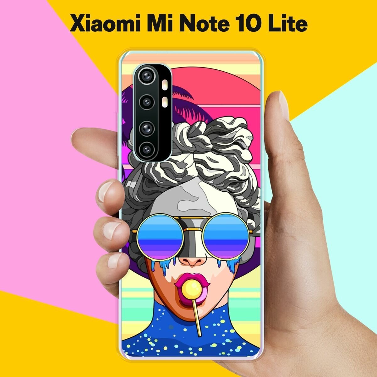 Силиконовый чехол на Xiaomi Mi Note 10 Lite Очки / для Сяоми Ми Ноут 10 Лайт