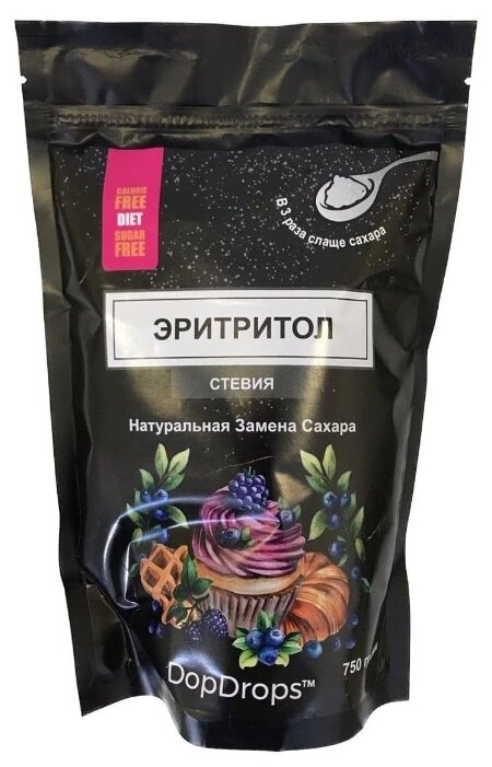 DopDrops натуральный сахарозаменитель Эритритол (Эритрит) со стевией ...