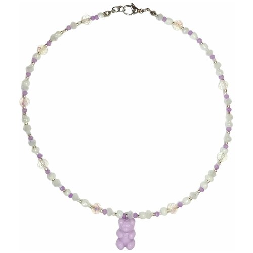 Чокер с мишкой, фиолетовый