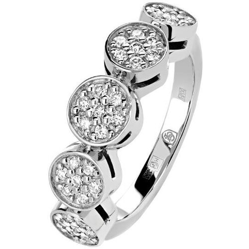 Кольцо Эстет, белое золото, 585 проба, родирование, бриллиант, размер 17, бесцветный кольца эстет золотое кольцо с бриллиантами лазуритом