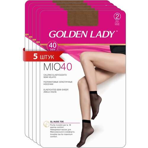 Носки Golden Lady, 40 den, 10 пар, размер 0 (one size) , бежевый женские носки golden lady средние капроновые 40 den размер 0 one size бежевый