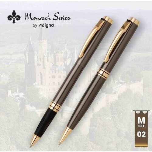 Премиальный набор ручек Digno, 2 шт, шариковая+ ручка-роллер, бронзовый корпус