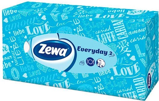 Салфетки для лица бумажные Zewa Двухслойные Everyday 100 шт