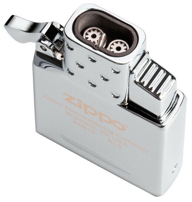 Газовый вставной блок для широкой зажигалки Zippo, двойное пламя, нержавеющая сталь