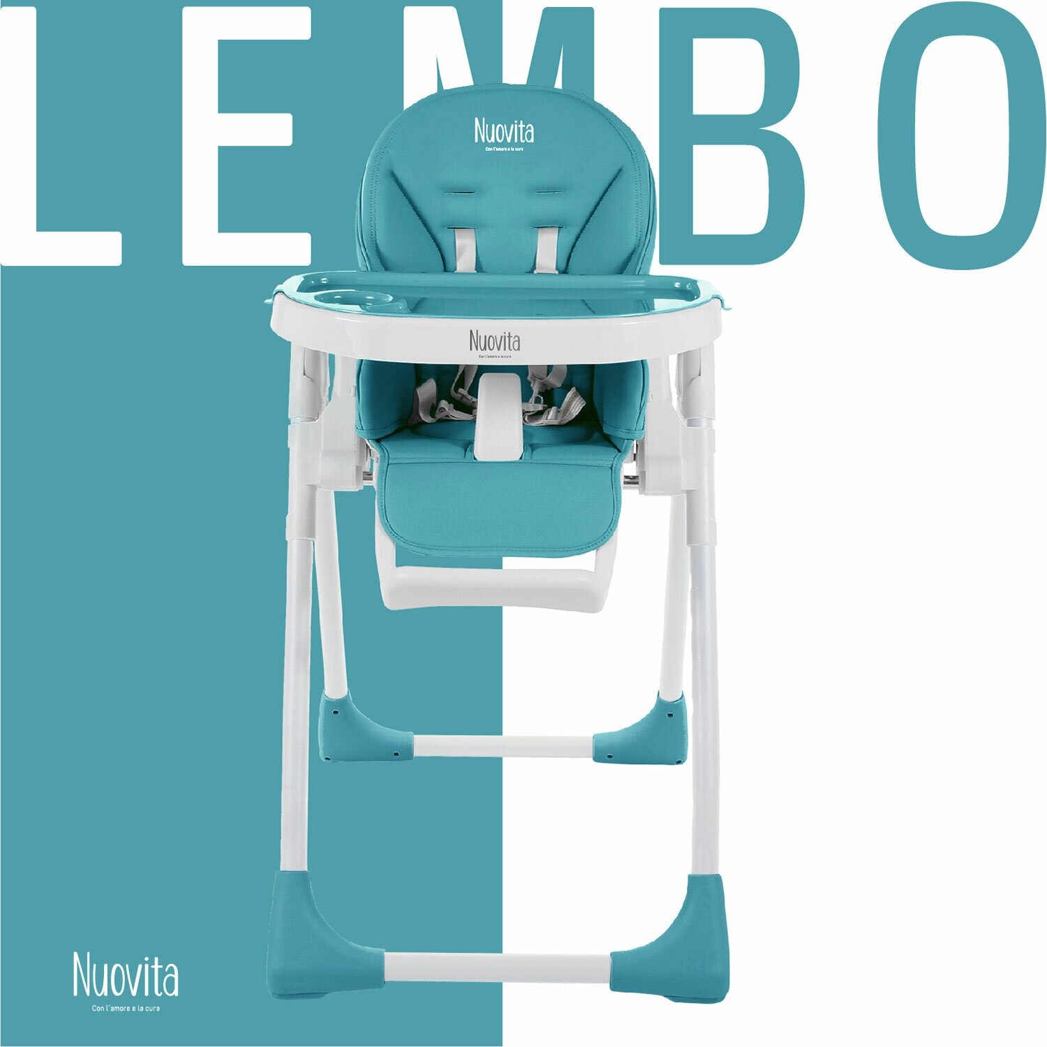 Nuovita Стульчик для кормления Lembo, морской, белый - фото №3