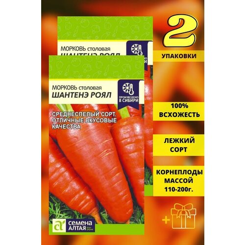 Семена моркови Шантенэ Роял 2 шт, Семена Алтая, лежкая морковь