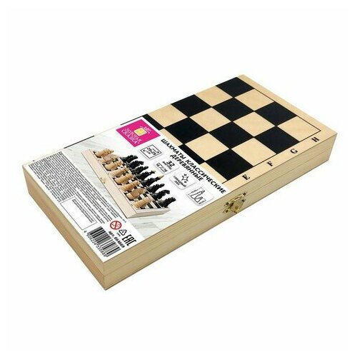 Шахматы классические обиходные, деревянные, лакированные, доска 29х29 см, золотая сказка, 664669 шахматы классические обиходные деревянные лакированные доска 29х29 см золотая сказка 664669