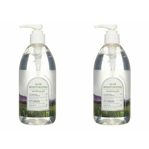 Deoproce Гель для тела увлажняющий с экстрактом алоэ Aloe Moisturizing Soothing Gel, 390 мл, 2 шт