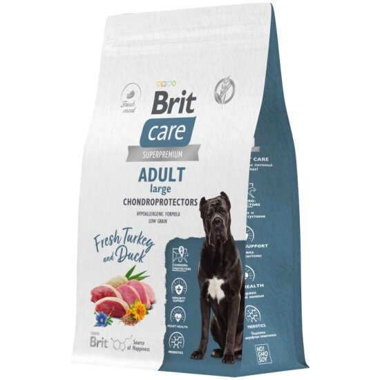 Корм сухой Brit CARE Dog Adult Large Chondroprotectors Поддержка суставов для собак крупных пород с индейкой и уткой 3кг