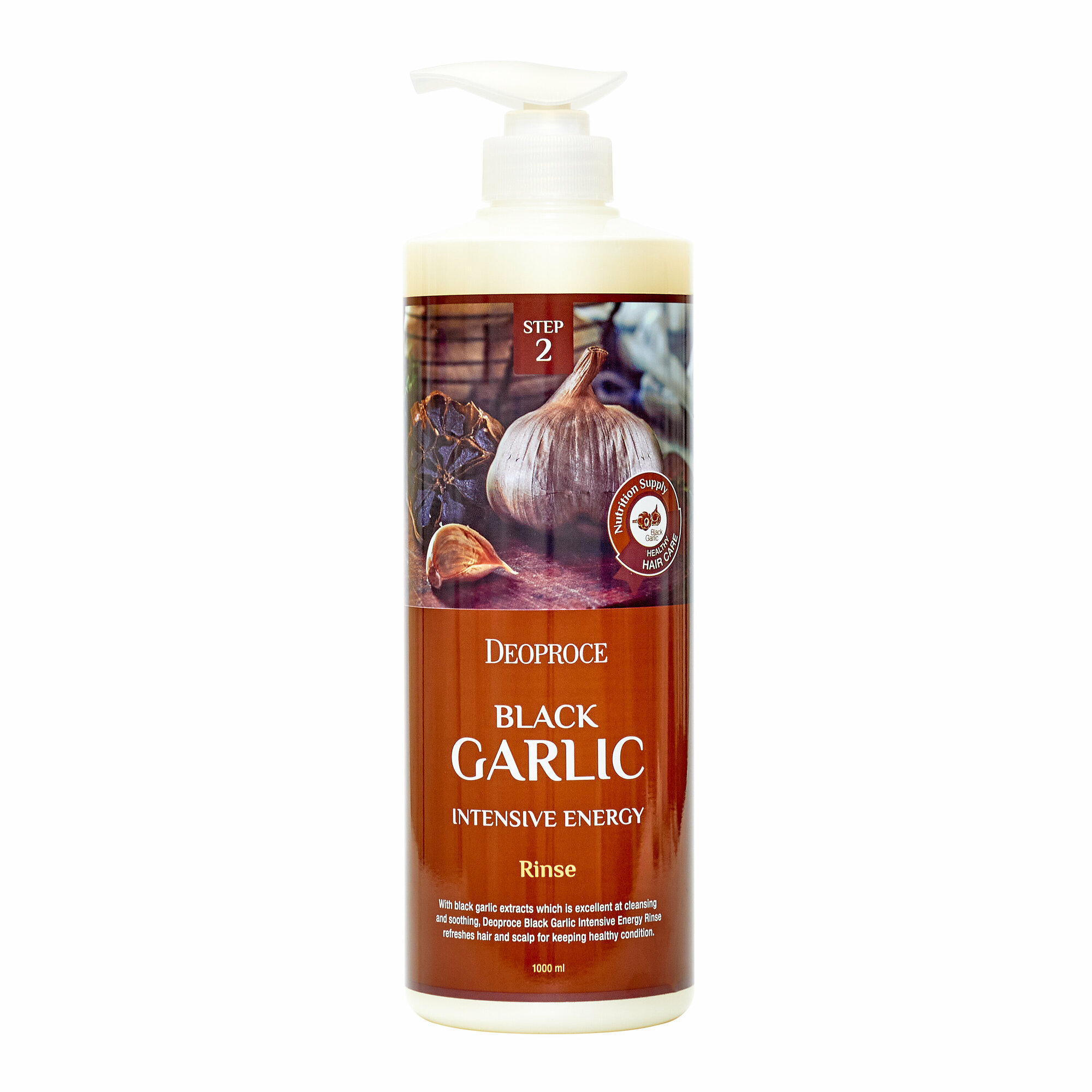 Бальзам для волос чёрный чеснок Deoproce Black Garlic Intensive Energy Rinse 1000мл - фото №10