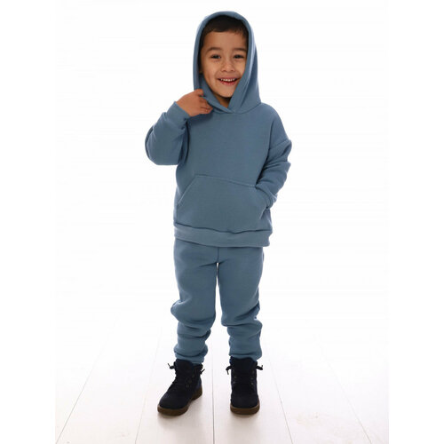 Комплект одежды  Милаша детский, брюки и толстовка, повседневный стиль, размер 92, голубой, серый
