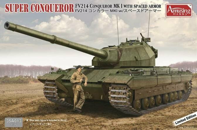 35A013 Amusing Hobby Английский танк Super Conqueror FV214 Conqueror Mk I with spaced armour 1/35