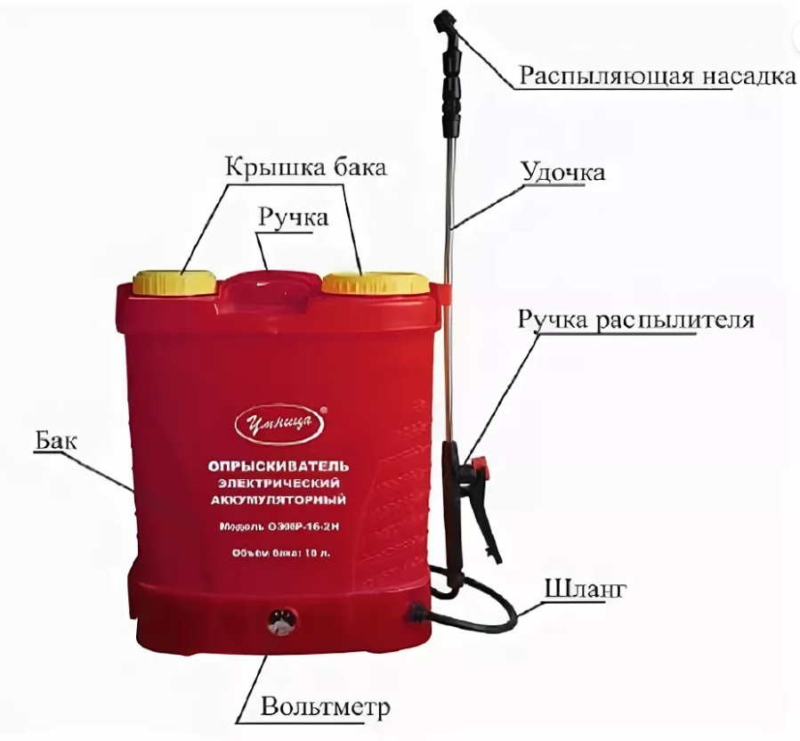 Аккумуляторный опрыскиватель Умница ОЭМР-16-2Н 16 л
