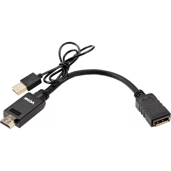 Кабель-переходник Vcom HDMI(M) +USB---> DP(F) 0.15m 4K*60Hz