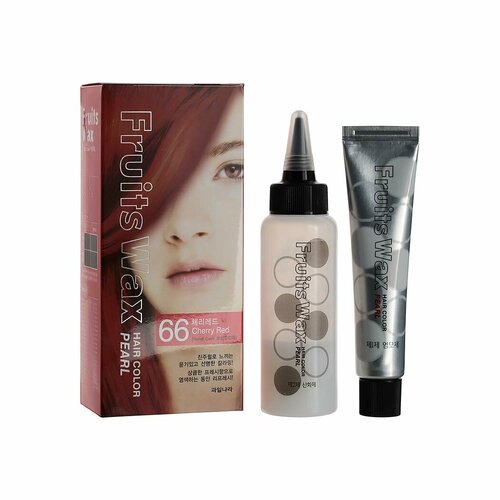 Краска для волос на фруктовой основе Fruits Wax Pearl Hair Color #66 60мл*60гр, WELCOS, 8803348009870