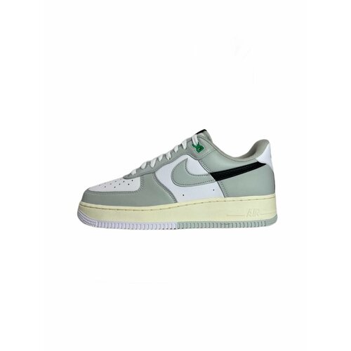 фото Кроссовки nike air force 1, демисезон/лето, повседневные, натуральная кожа, низкие, размер 8, белый, зеленый