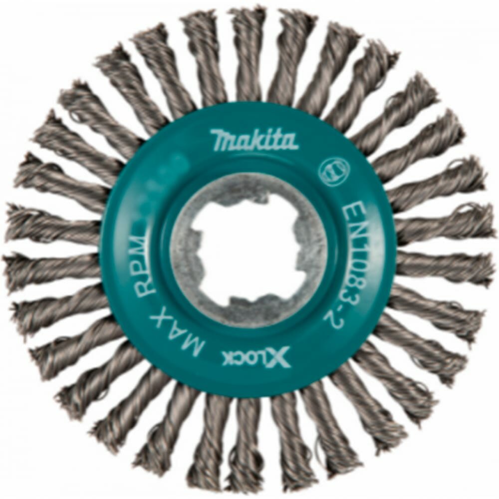 Щетка проволочная дисковая Makita X-lock (d115 мм, толщина проволоки 0, 5 мм, тонкие пучки, металл), - фото №6