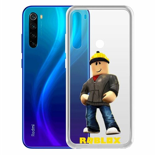 Чехол-накладка Krutoff Clear Case Roblox-Строитель для Xiaomi Redmi Note 8/Note 8 (2021) чехол накладка krutoff clear case roblox паркурщик для xiaomi redmi note 8 note 8 2021