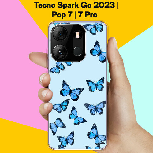 Силиконовый чехол на Tecno Spark Go 2023 / Tecno Pop 7 Pro /. Tecno Pop 7 Бабочки / для Техно Спарк Го 2023 / Поп 7 / Поп 7 Про силиконовый чехол на tecno spark go 2023 техно спарк го 2023 enjoy every moment мрамор