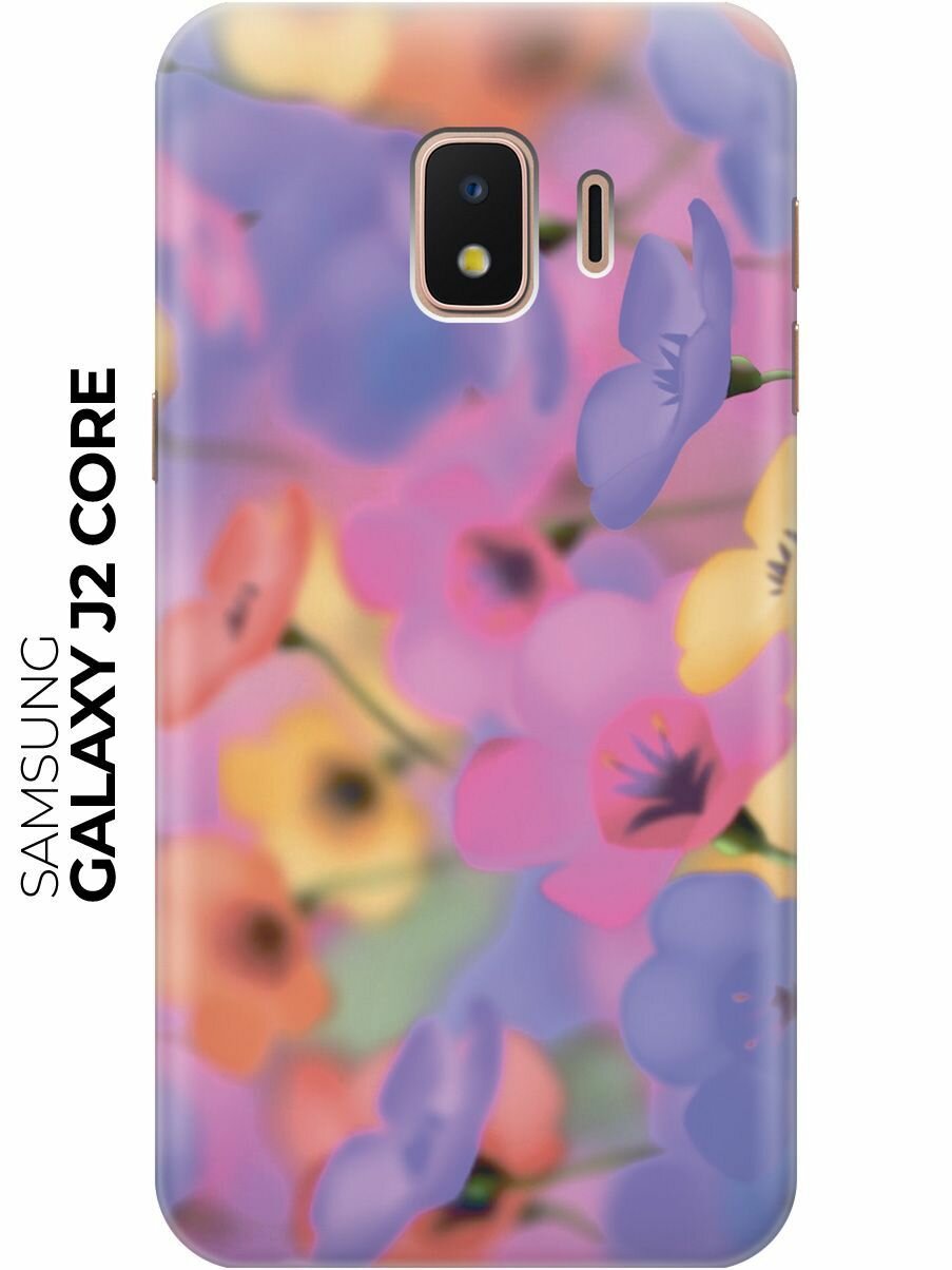 Силиконовый чехол Разгоцветные цветочки на Samsung Galaxy J2 Core / Самсунг Джей 2 Кор