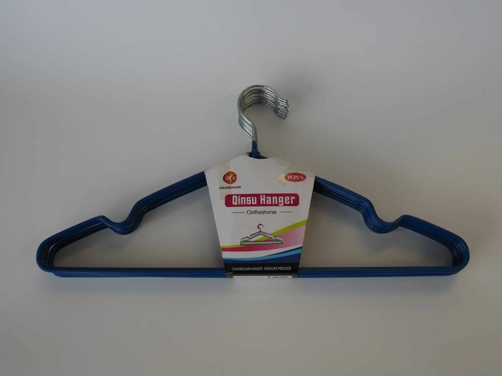 Вешалка-плечики для одежды Qinsu Hanger, набор 10 шт. 378-97 синий - фотография № 1