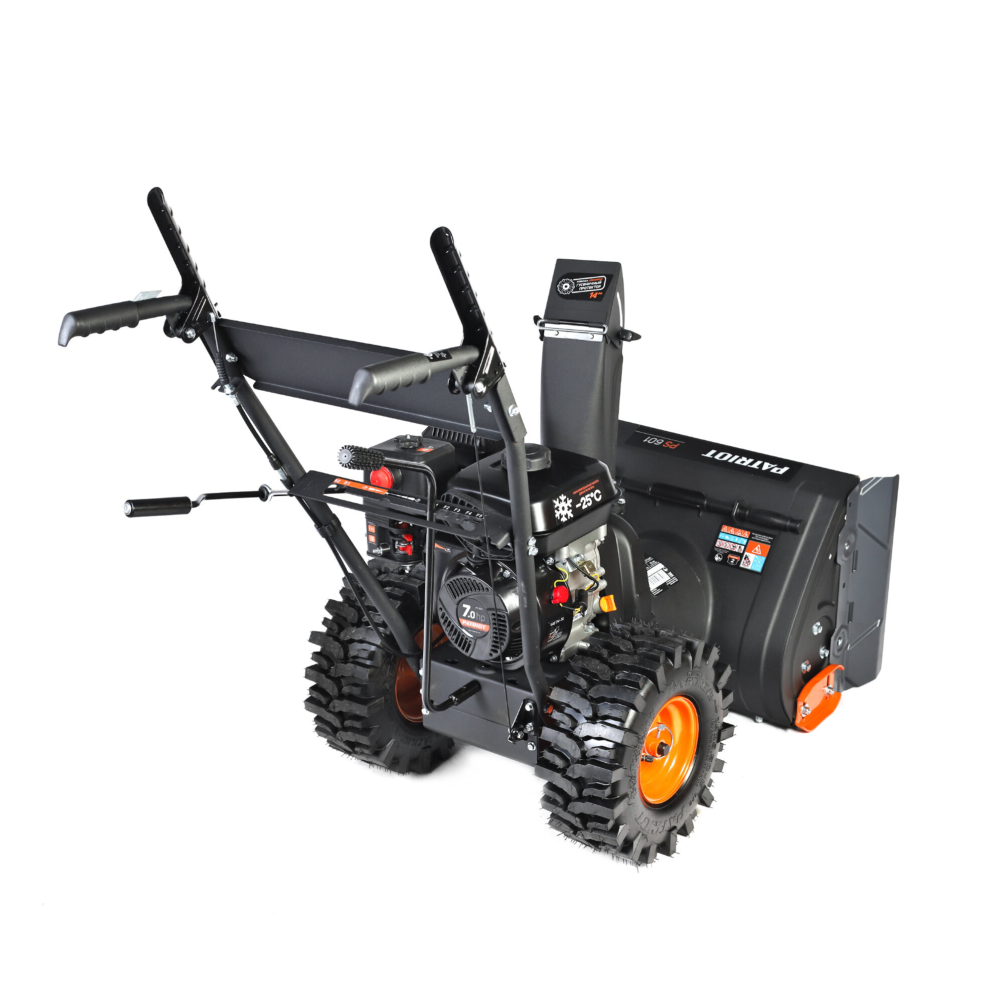 Снегоуборщик PS 601 7 л. с. стартер ручной ковш 66см колеса Winter Extreme 14х5.50-6; PATRIOT 426108601 — фото 9