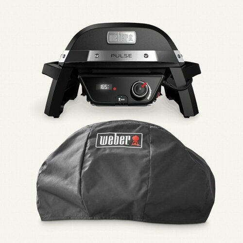 Электрический гриль Weber Pulse 1000 черный с чехлом 13585000₽