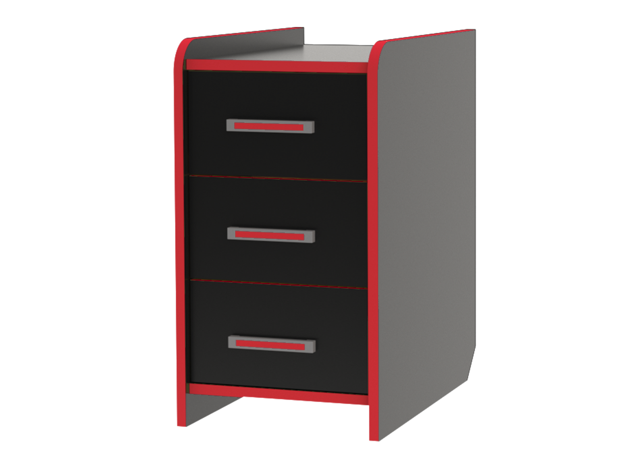 фото Тумба Геймера КЛ 9.3 черный/красный