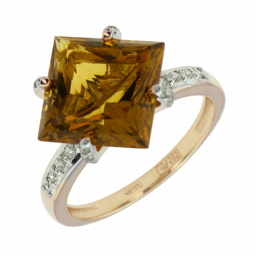 фото Кольцо aloris, желтое золото, 585 проба, цитрин, размер 18.5 aloris jewelry